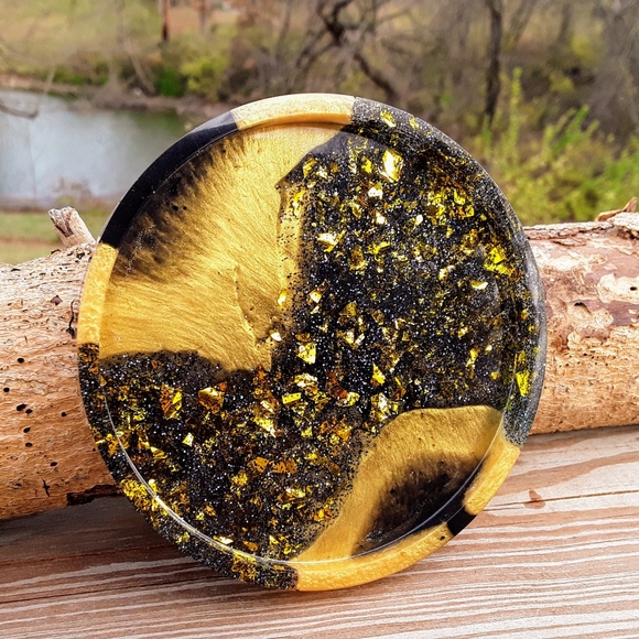 Hand Crafted Other - ✨Metallic Gold & Black Coaster✨